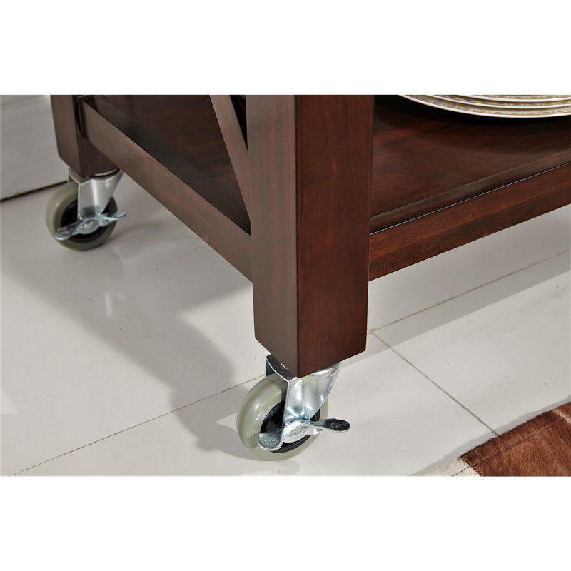 Charlton Home® Brycen Marble Kitchen Cart Wayfair